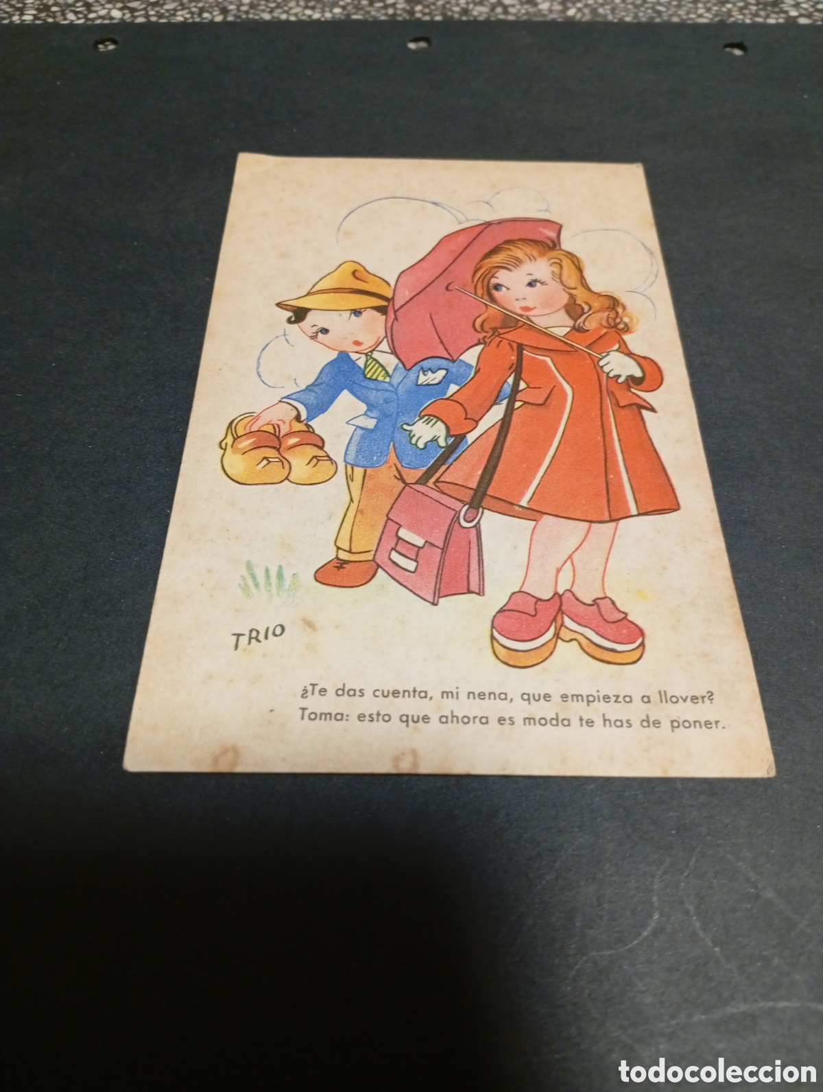 Postales: Postal antigua dibujos animados,Trio