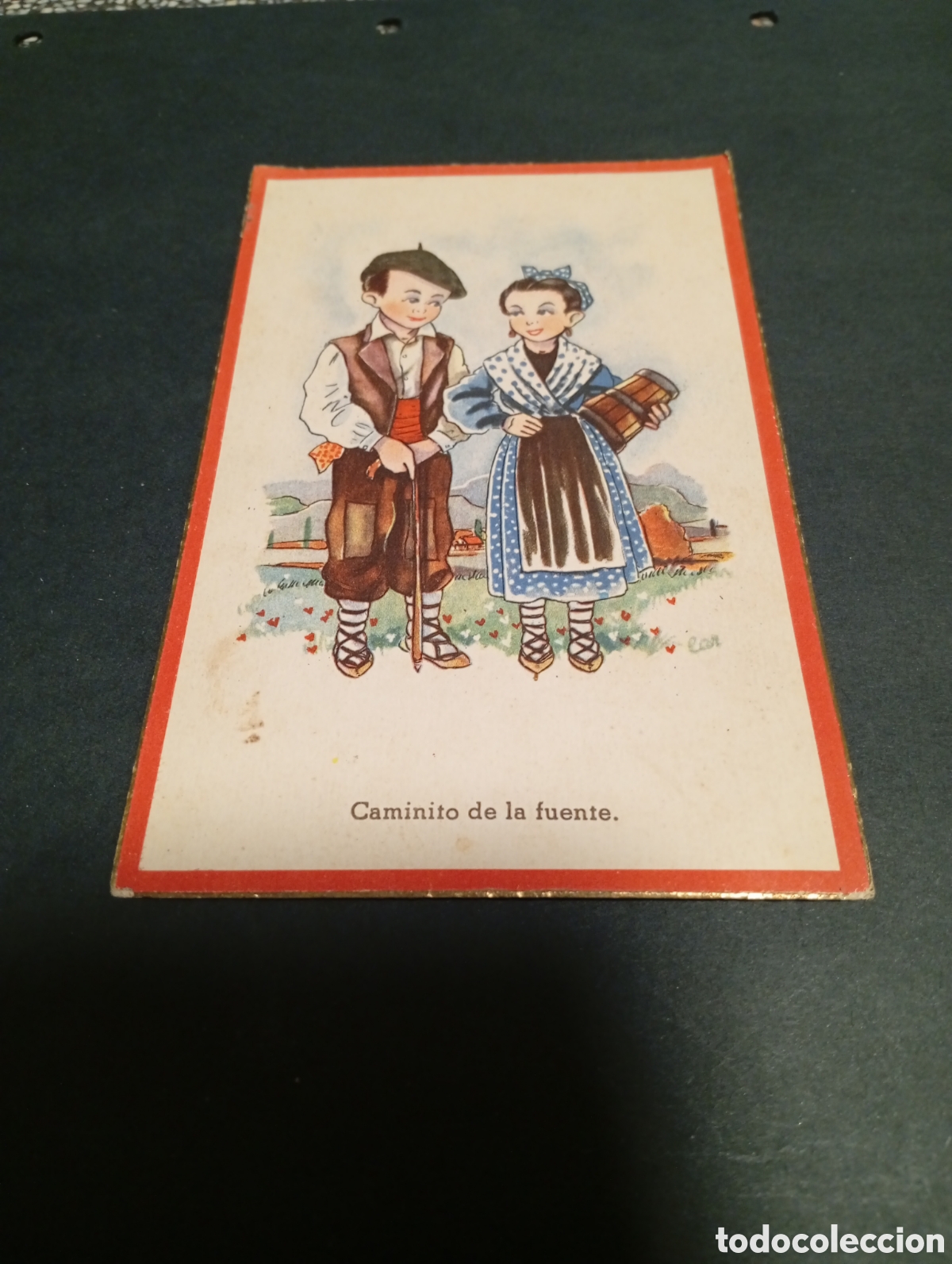 Postales: Postal dibujos animados caminito de la fuente