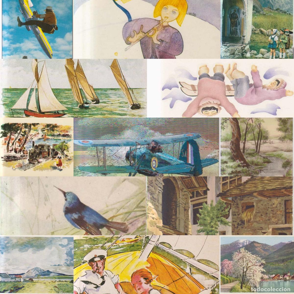 Postales: LOTE 13 POSTALES DIBUJO EN ACUARELA