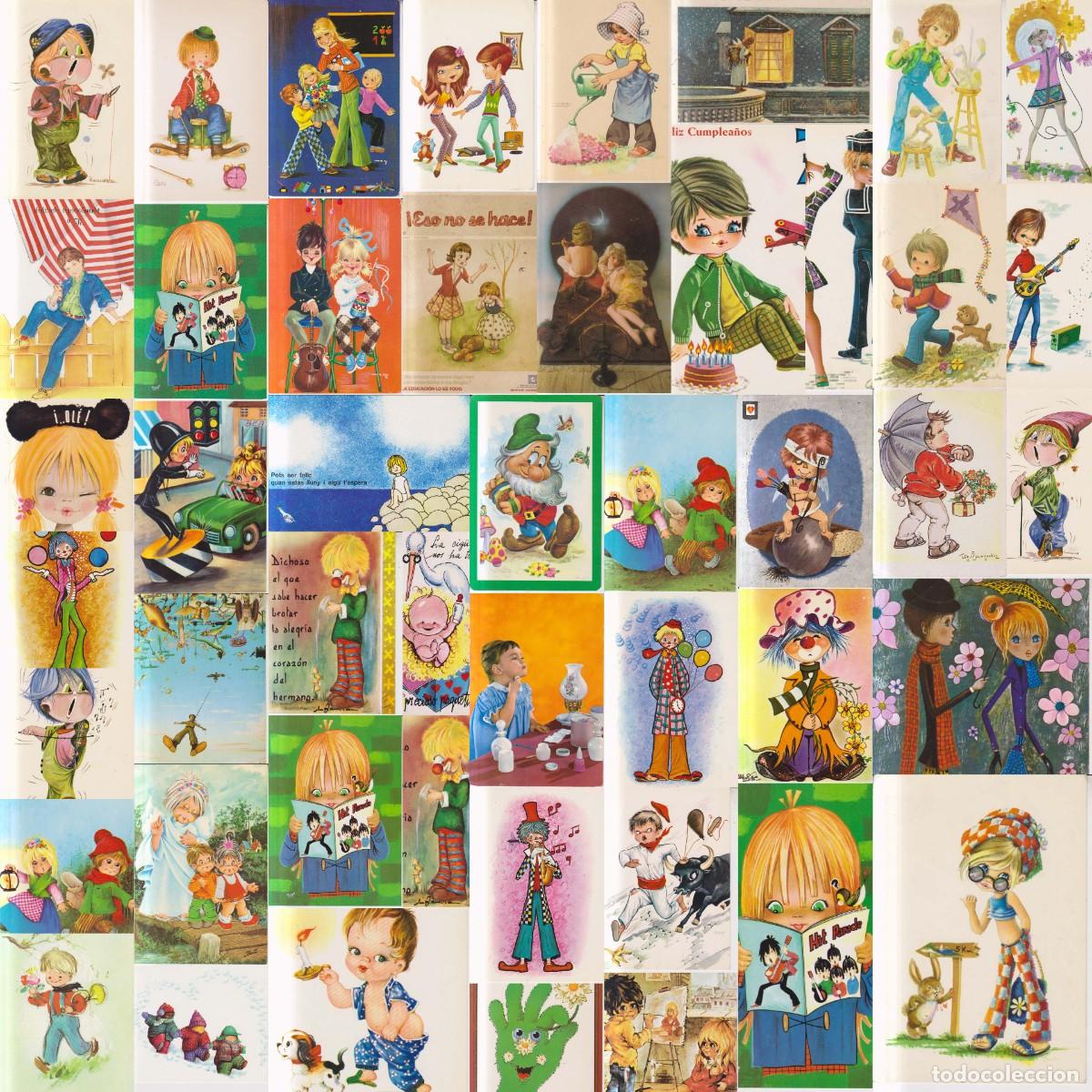Postales: LOTE 45 POSTALES DE FELICITACI&Oacute;N INFANTIL