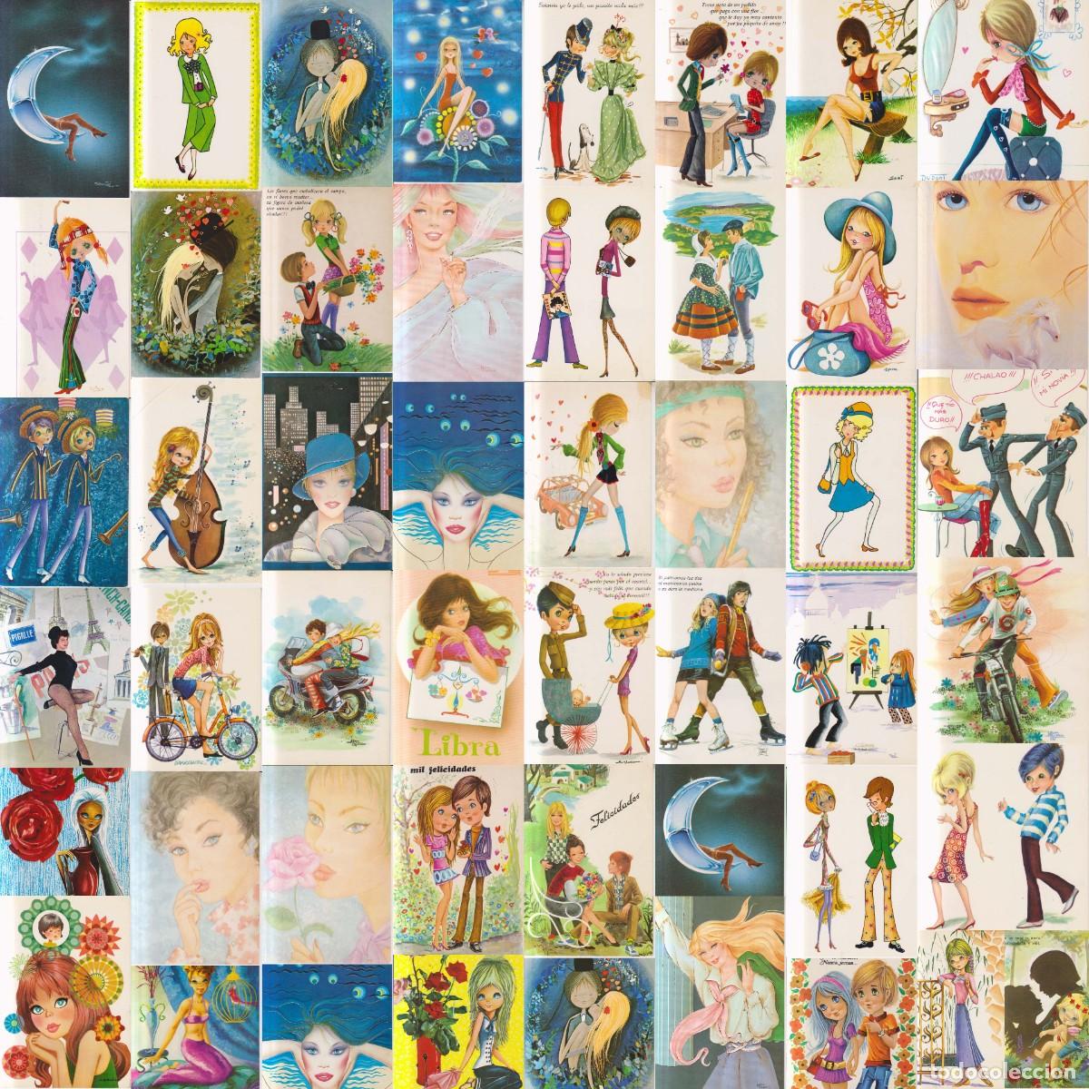 Postales: LOTE 50 POSTALES DE FELICITACI&Oacute;N JUVENILES
