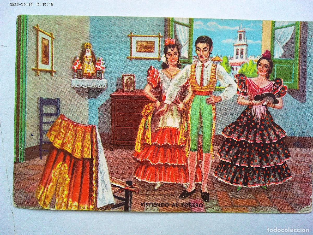 Postales: POSTAL DE ESPA&Ntilde;A TIPICA : VISTIENDO AL TORERO . EDICIONES PABLO D&Uuml;MMATXEN , BARCELONA