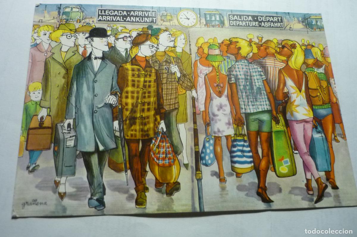 Postales: postal humor spanistyp dibujo gra&ntilde;ena escrita