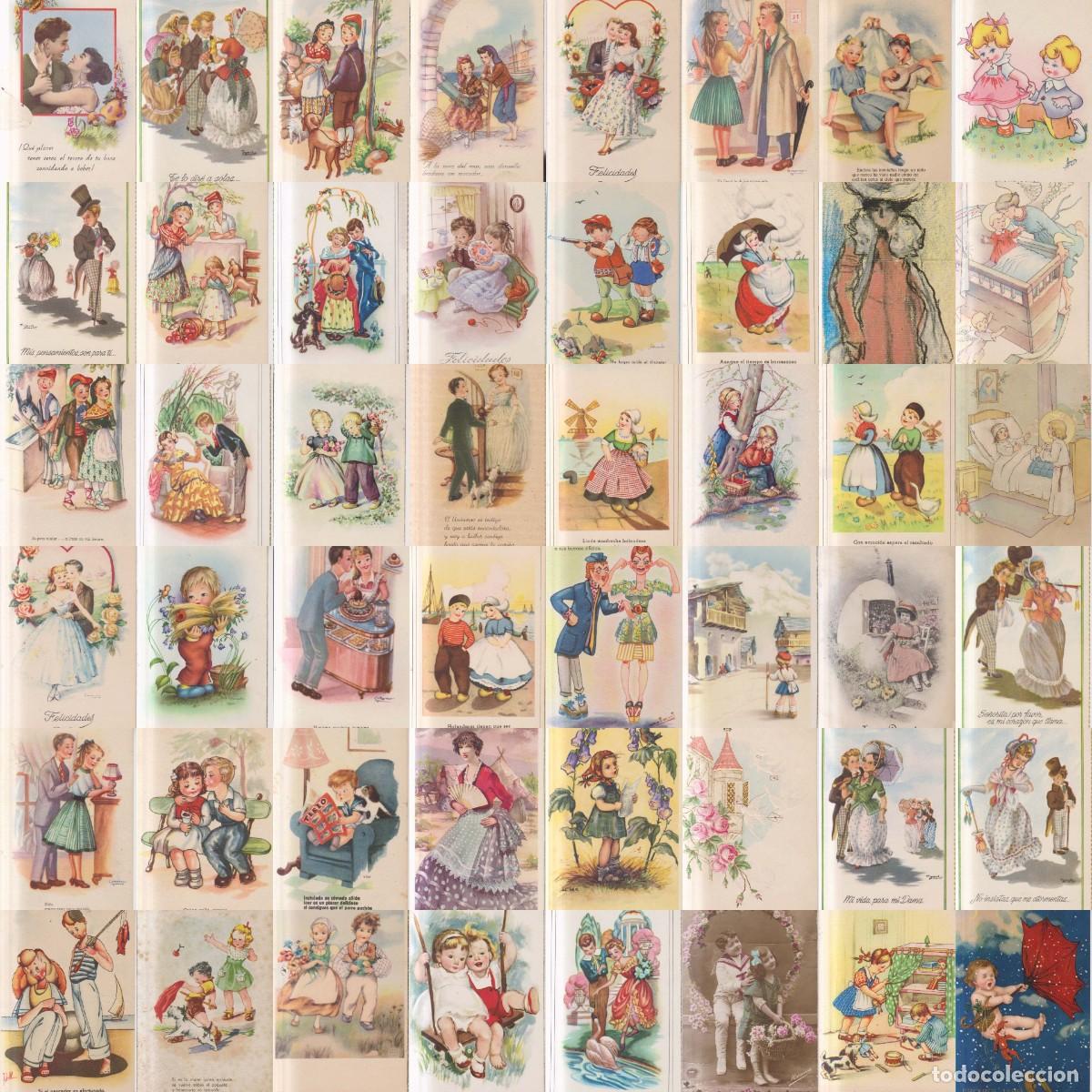 Postales: LOTE 45 POSTALES ILUSTRADAS ANTIGUAS