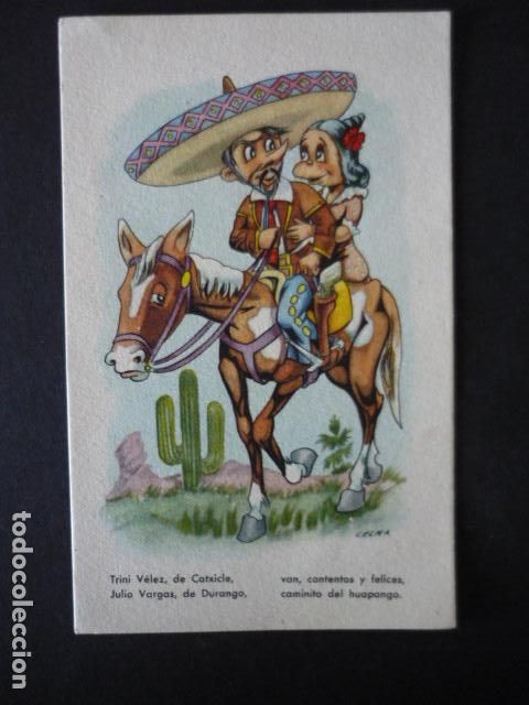 Postales: MEXICO PAREJA A CABALLO POSTAL COMICA