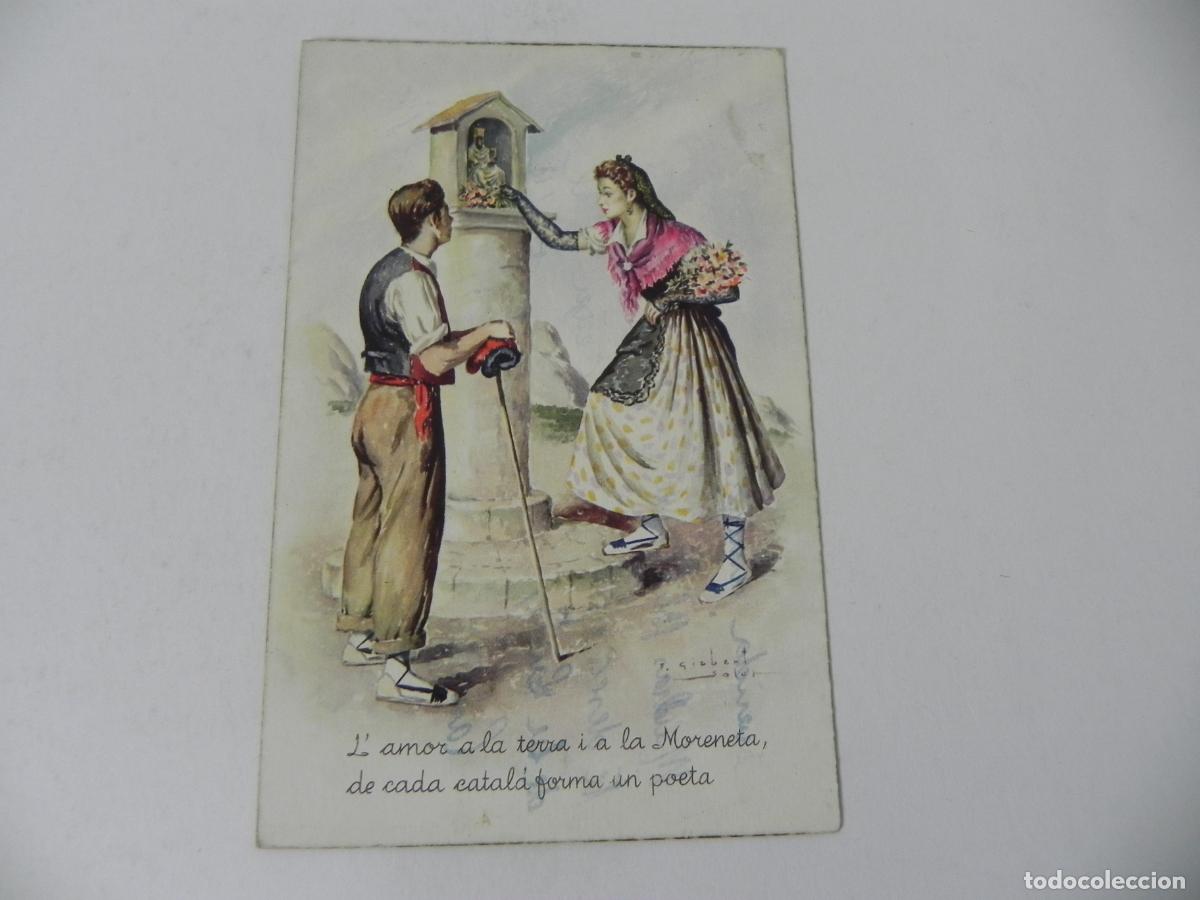Postales: Antigua Postal Tem&aacute;tica Catalana - Ediciones CyZ 654/A - La Moreneta y Pareja Regional - A&ntilde;o 1960