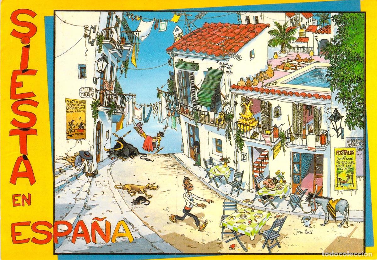 Postales: Tarjeta Postal Humores de Espa&ntilde;a: Siesta en la Costa Brava por John Lodi