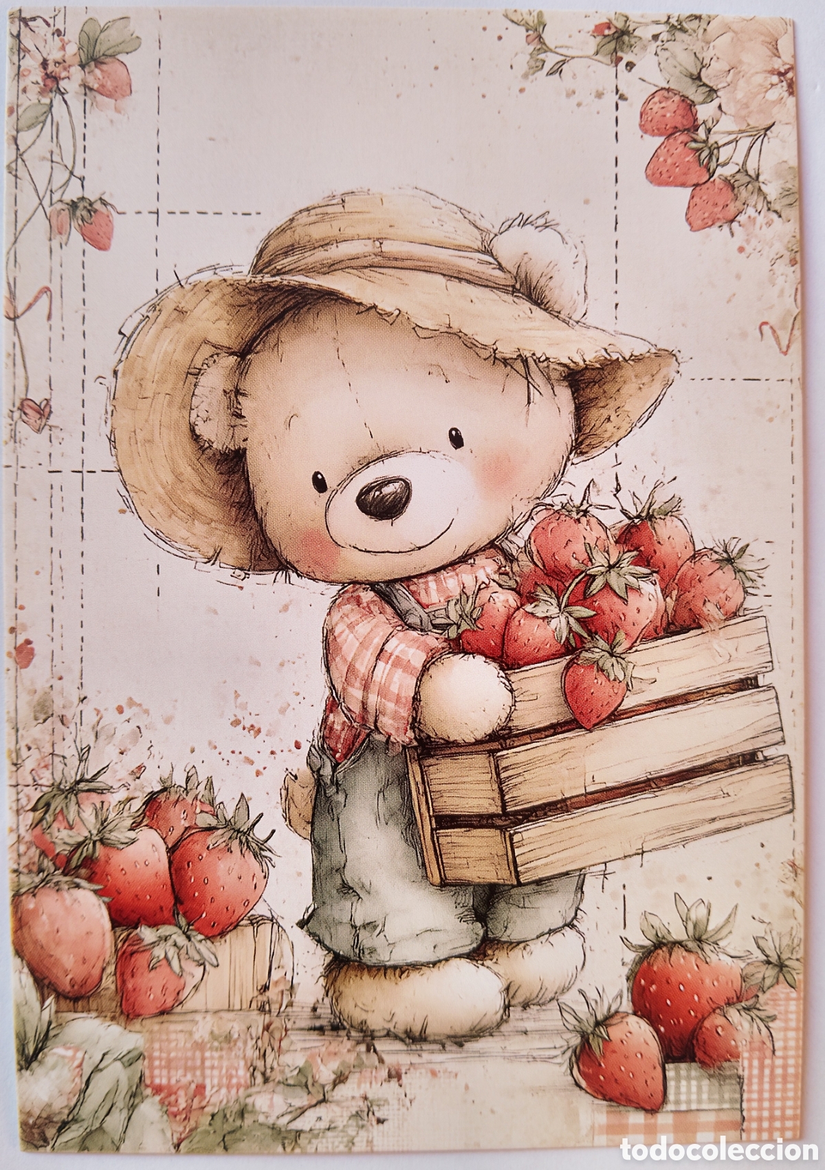 Postales: POSTAL - OSITO OSO CAJA FRESAS