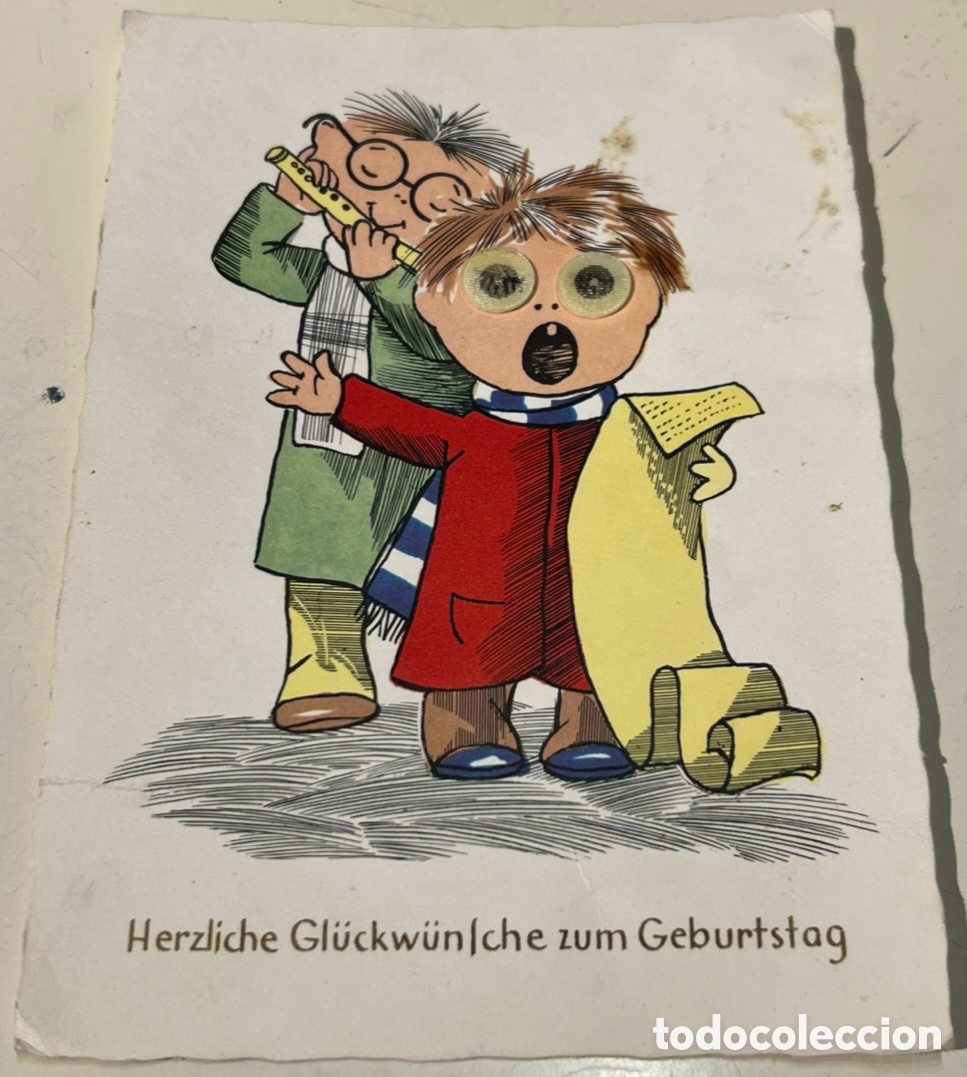 Postales: Postal. Dibuj&oacute; de ni&ntilde;os cantores. Alemania. A&ntilde;os 70.