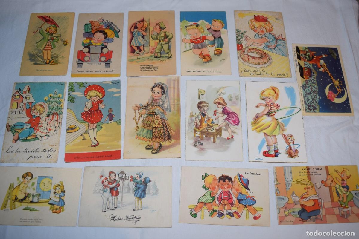 Postales: 15 POSTALES variadas de ni&ntilde;os y otros - Desde a&ntilde;os 40 a 60 - &iexcl;Mira fotos/detalles, preciosas! Lote 1