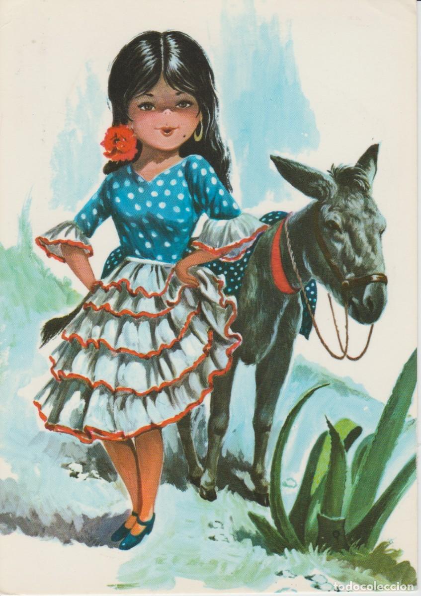 Postales: (205) POSTAL ILUSTRACION. ESTAMPA TIPICA. NI&Ntilde;A CON BORRICO. BURRO - ED. SAVIR
