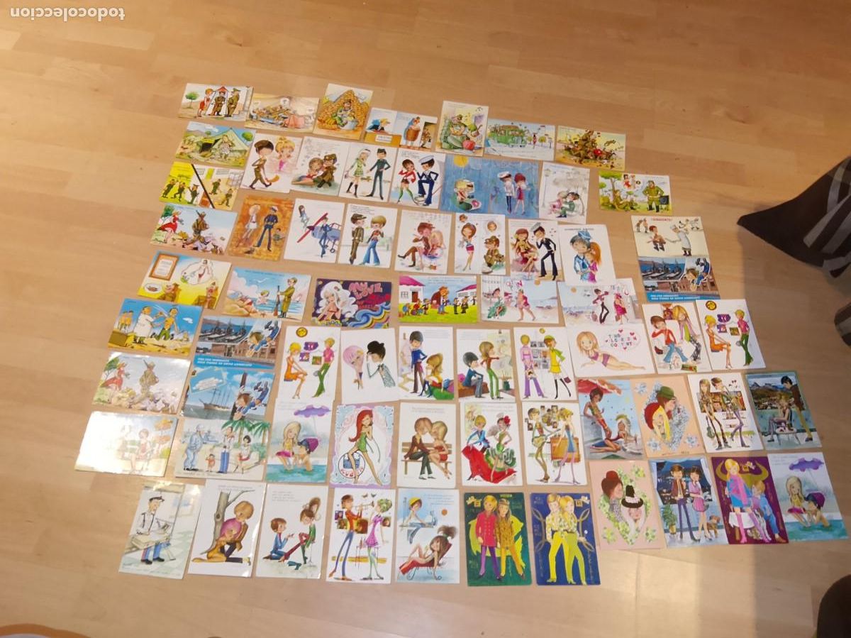 Postales: Lote de 68 postales de a&ntilde;os 60 de tema chicos/as, escritas