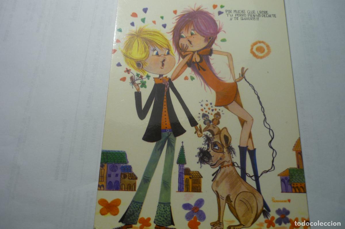 Postales: postal pareja dibujo piedrabuena escrita