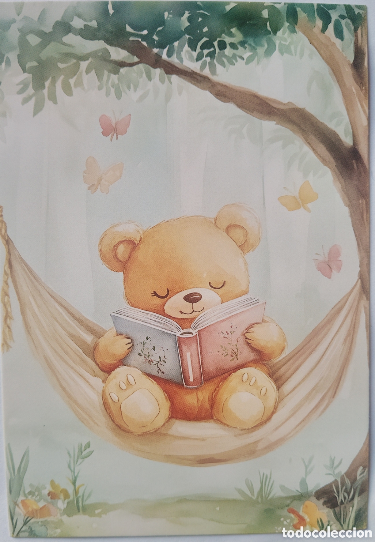 Postales: POSTAL - OSITO OSO HAMACA LIBRO