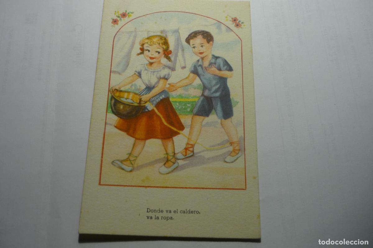 Postales: postal dibujo ni&ntilde;os-refranero popular