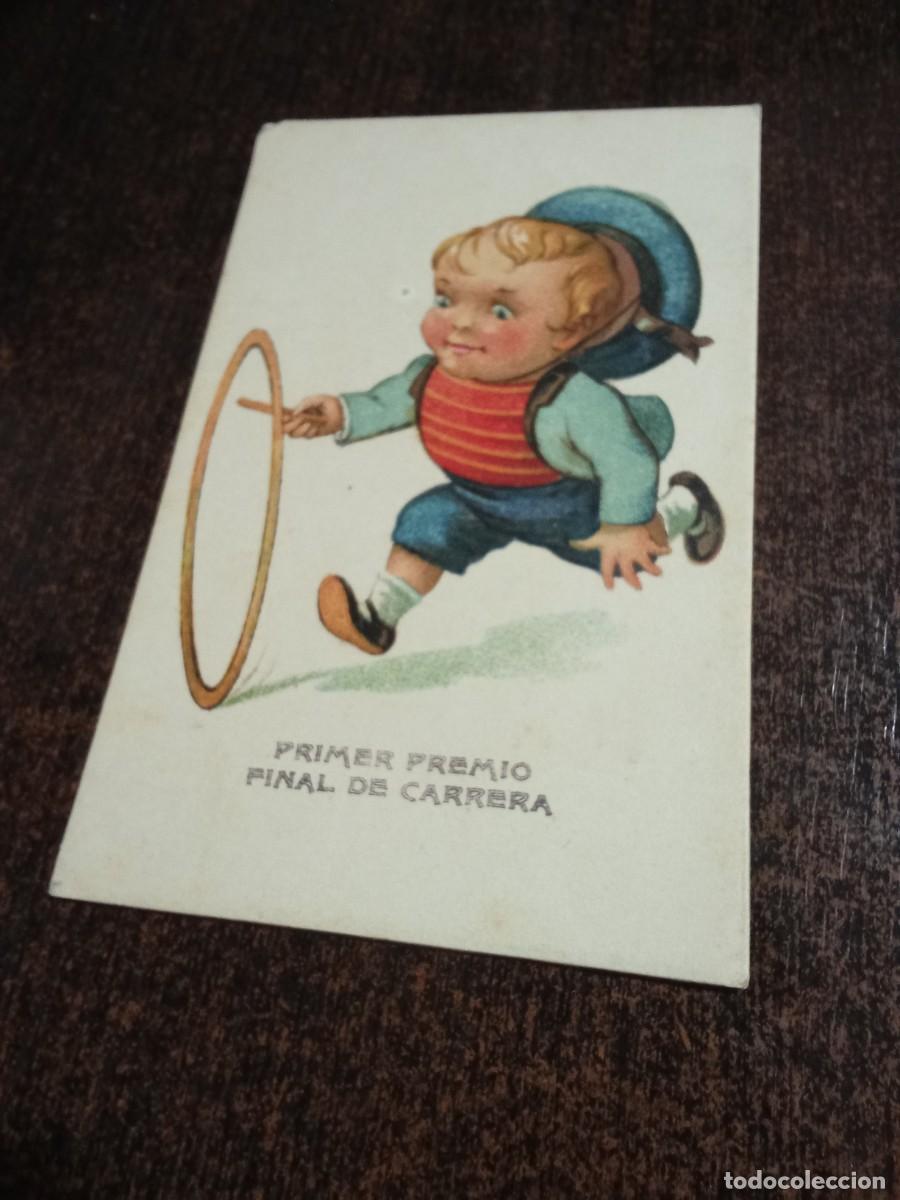 Postales: DIBUJOS Y CARICATURAS. Postal ilustrada USA. No.23, PRIMER PREMIO FINAL DE CARRERA.
