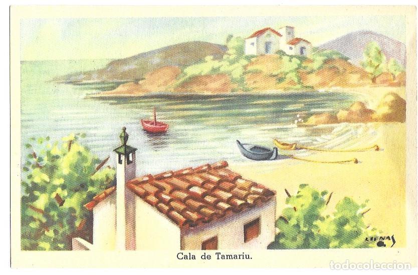 Postales: Postal tem&aacute;tica Cala de Tamariu. Ilustrador: LLenas. Sin circular