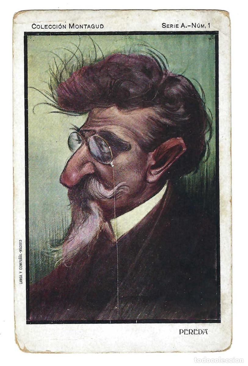 Postales: POSTAL ILUSTRADA- PEREDA. COLECCI&Oacute;N MONTAGUD. SERIE A, N&ordm; 1. REVERSO SIN DIVIDIR