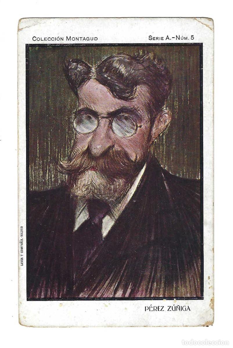 Postales: POSTAL ILUSTRADA- P&Eacute;REZ Z&Uacute;&Ntilde;IGA. COLECCI&Oacute;N MONTAGUD. SERIE A, N&ordm; 5. REVERSO SIN DIVIDIR