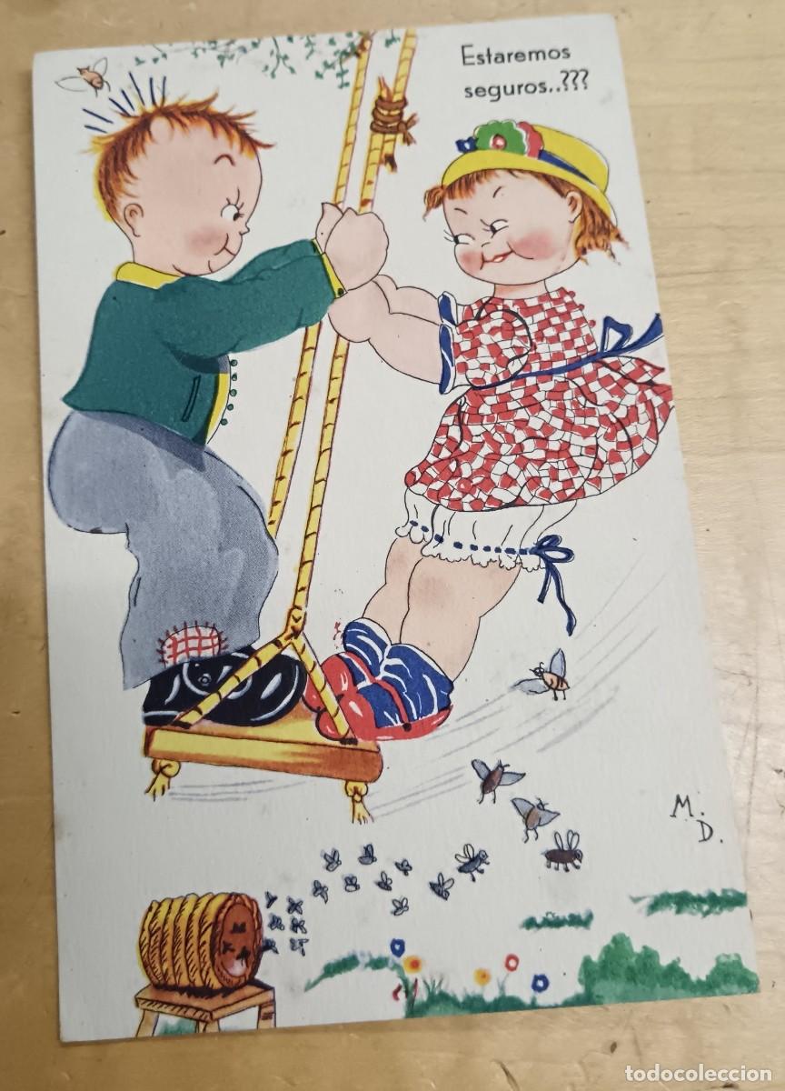 Postales: POSTAL INFANTIL ILUSTRADA POR M.D. EDICI&Oacute;N N&ordm; 12 AGUIRRE ESCRITA 13,5X9 CM.