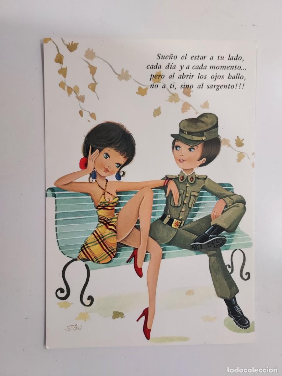 Postales: POSTAL ILUSTRADOR STON. SOLDADO MILITAR MILI PAREJA ENAMORADOS. SIN CIRCULAR. 1975. CYZ