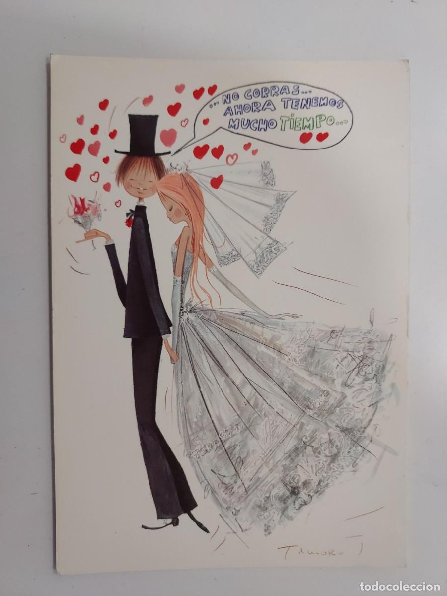 Postales: POSTAL ILUSTRADOR TAMORO. PAREJA RECIEN CASADOS NO CORRAS. SIN CIRCULAR. 1970. CYZ