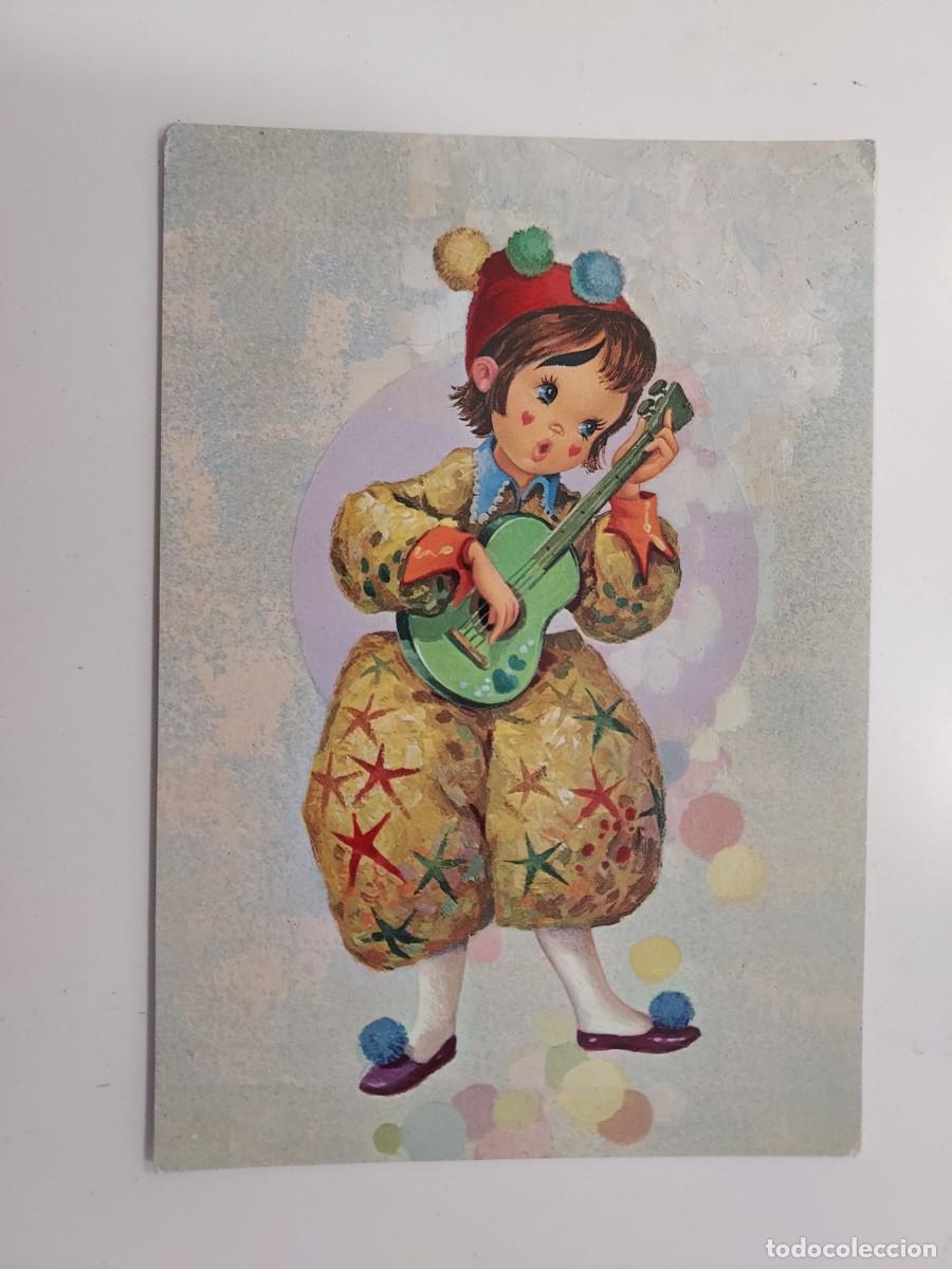 Postales: POSTAL ILUSTRADA. NI&Ntilde;O PAYASO TOCANDO GUITARRA. SIN CIRCULAR. 1975. CYZ