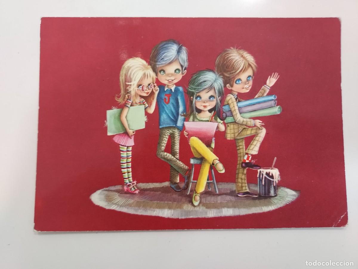 Postales: POSTAL ILUSTRADA. GRUPO CHICAS CHICOS ESTUDIANTES ARTISTAS TRABAJANDO. ESCRITA. 1967. CYZ