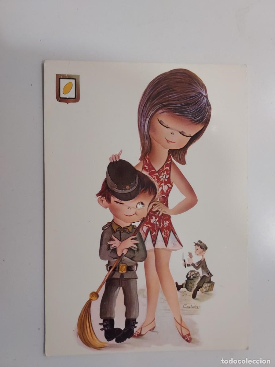 Postales: POSTAL ILUSTRADOR CASTA&Ntilde;ER. SOLDADO MILITAR MILI PAREJA ENAMORADOS. ESCRITA. 1967. ESCUDO ORO
