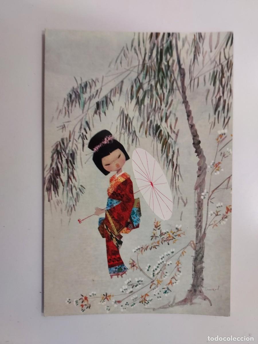 Postales: POSTAL ILUSTRADOR TAMORO. CHICA JAPONESA KIMONO. 1965. CIRCULADA. RENI