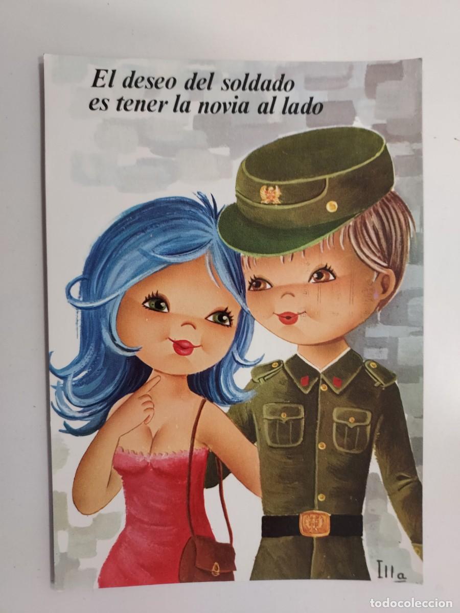 Postales: POSTAL ILUSTRADOR ILLA. MILITAR SOLDADO MILI PAREJA ENAMORADOS NOVIA. 1973. CIRCULADA. SAVIR