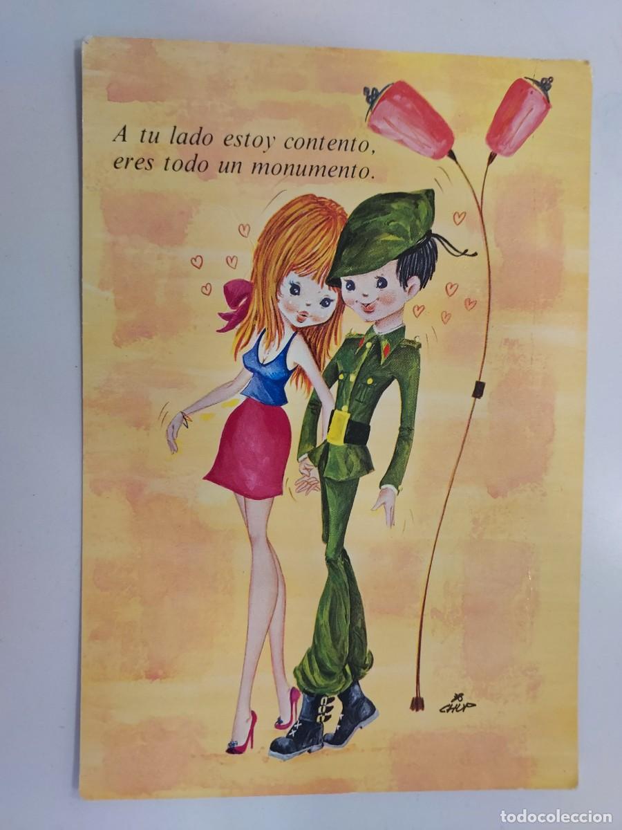 Postales: POSTAL ILUSTRADOR ANTICH. MILITAR MILI SOLDADO NOVIA MONUMENTO ENAMORADOS. 1969. ESCRITA. VIKINGO