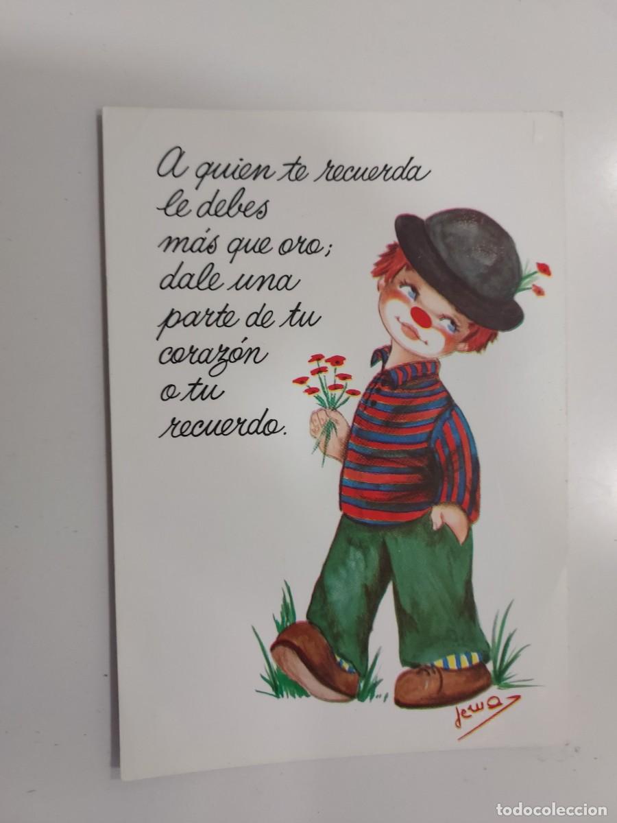 Postales: POSTAL ILUSTRADOR JEMA. NI&Ntilde;O DE PAYASO REFLEXION RECUERDO. 1981. S/C ESTAMPA. ATA B-921