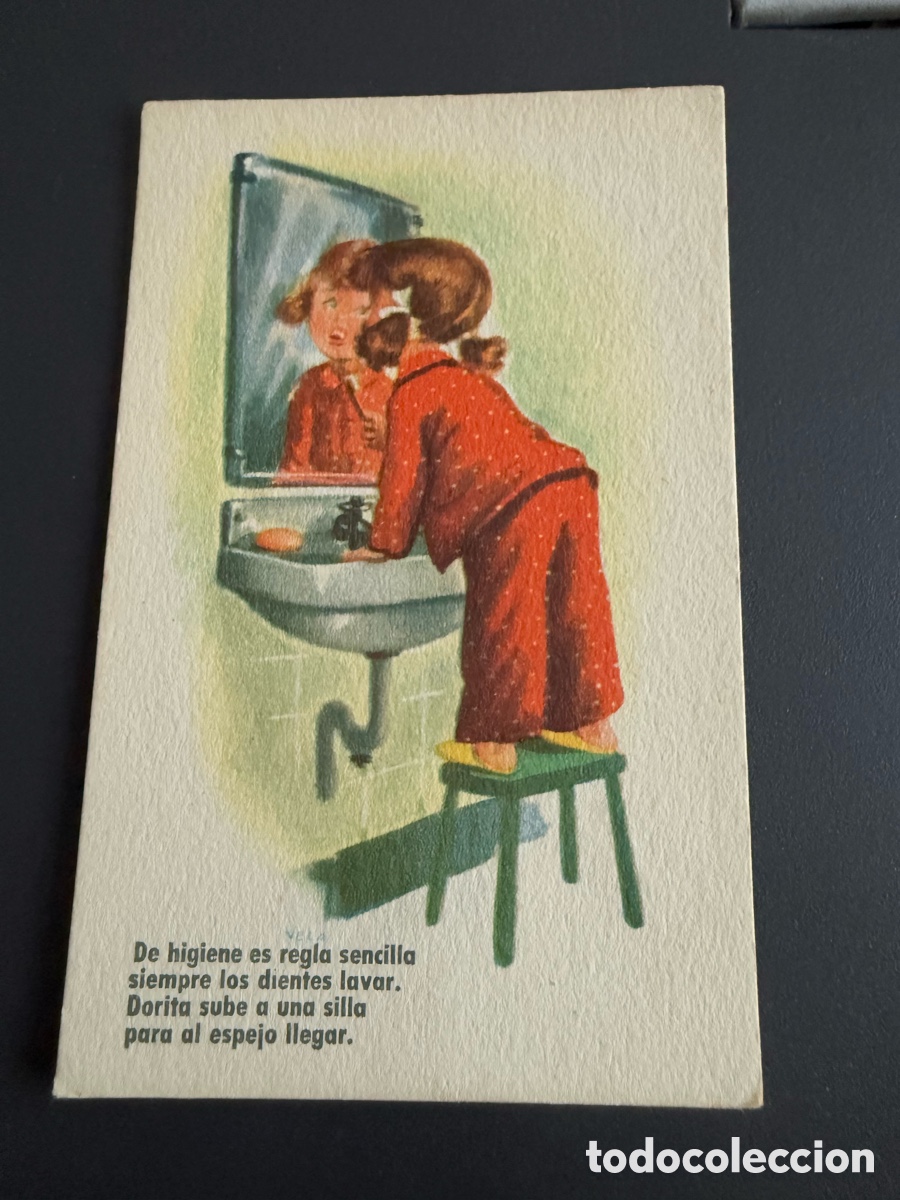 Postales: Postal. DORITA LAV&Aacute;NDOSE LOS Dientes. RAM