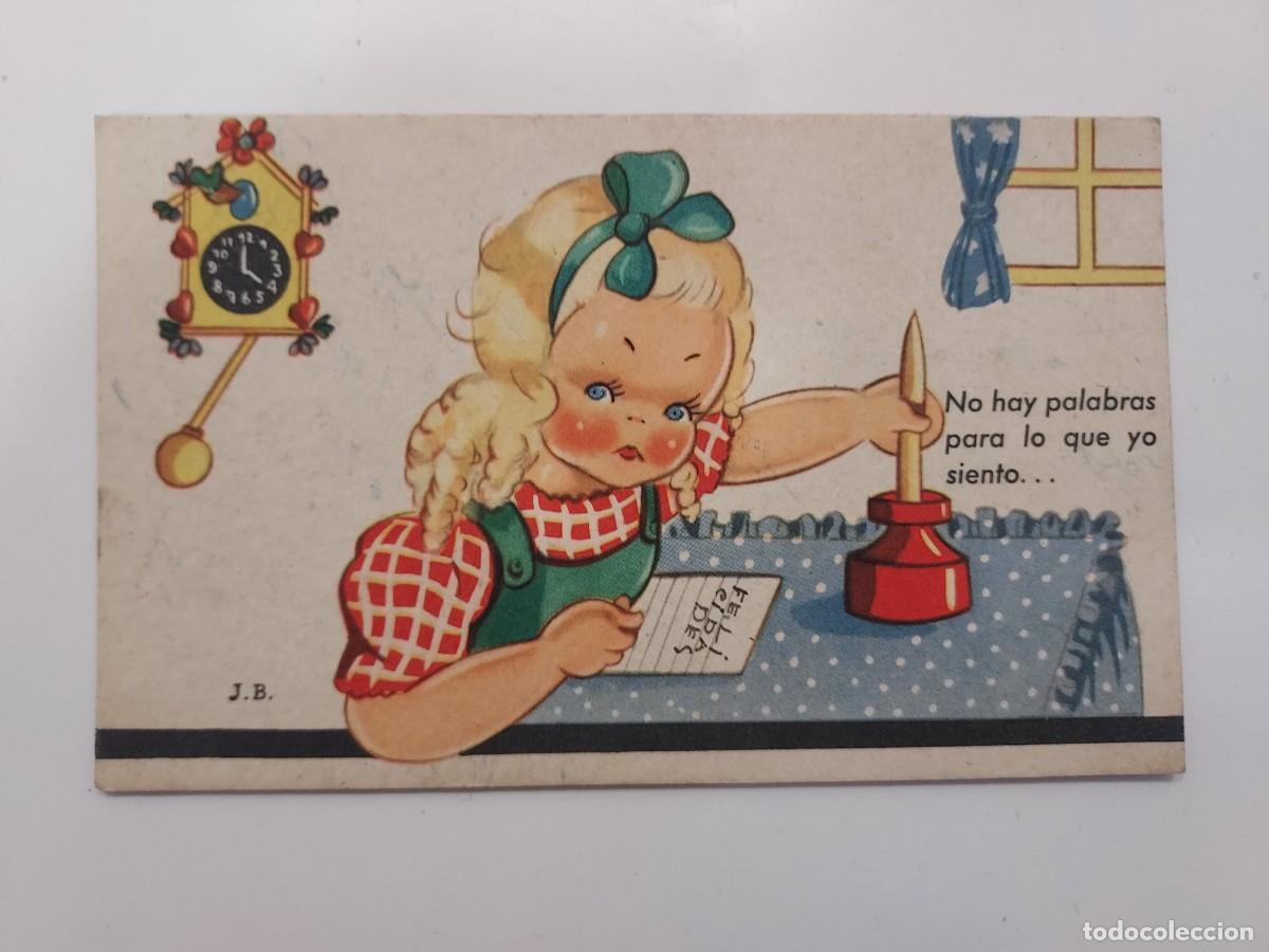 Postales: POSTAL ILUSTRADOR JB J.B. NI&Ntilde;A ESCRIBE CARTA. EDICIONES JOTABE. ESCRITA. A&Ntilde;OS 1940 1950