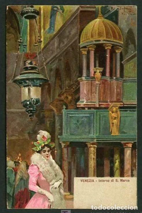 Postcards: Ilustra *Raffaele Tafuri - Venezia, interne de S Marco* Nueva.