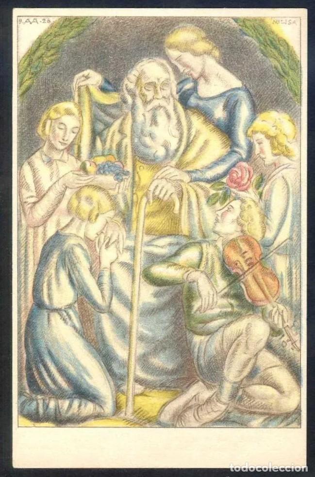 Postais: Ilustra *Antoni Vila Arrufat* Caja Pensiones Vejez y Ahorros. Obra homenajes a la Vejez n&ordm; 15. Nueva