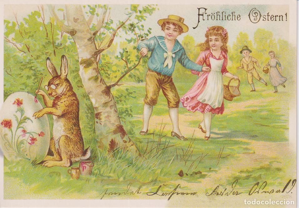 Postales: ANTIGUA POSTAL &iexcl;FELICES PASCUAS! - ADMOS VERLAG LEIPZIG - REPRODUCCI&Oacute;N