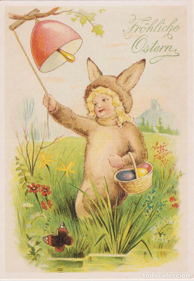 Postales: ANTIGUA POSTAL FELICES PASCUAS - ADMOS VERLAG LEIPZIG - REPRODUCCI&Oacute;N