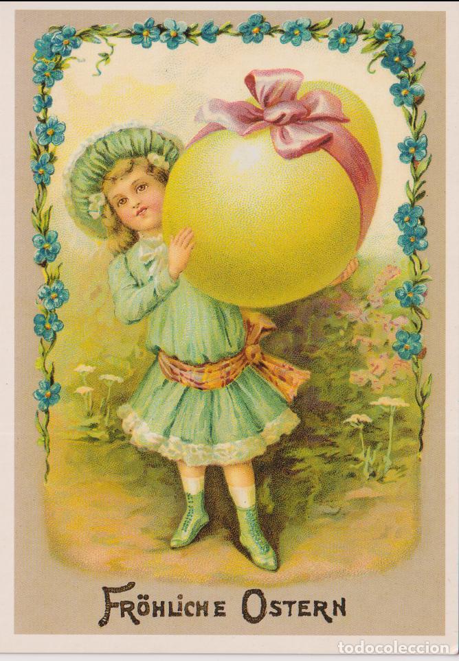Postales: ANTIGUA POSTAL FELICES PASCUAS - ADMOS VERLAG LEIPZIG - REPRODUCCI&Oacute;N