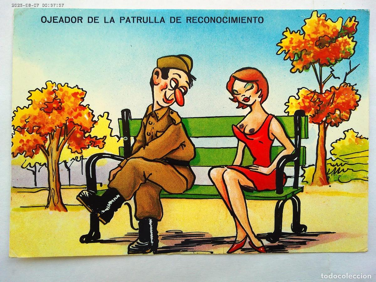 Postales: POSTAL HUMORISTICA CON DIBUJO DE MILITAR Y CHICA . A&Ntilde;OS 70