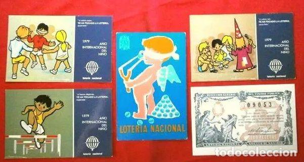 Postais: LOTERIA NACIONAL - 5 POSTALES Tem&aacute;ticas (1979) A&Ntilde;O INTERNAL DEL NI&Ntilde;O - ADM. STA COLOMA GRAMANET FNMT