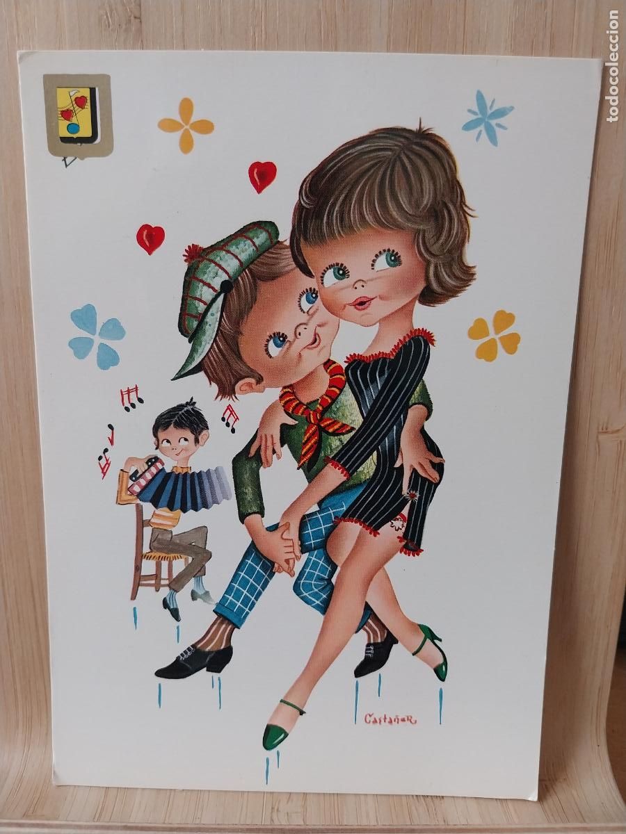 Postales: PAREJA BAILANDO ILUSTRACION CASTA&Ntilde;ER ED FISA 3014/4 SC ORIGINAL