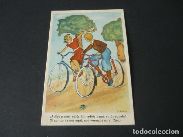 Postais: POSTAL NI&Ntilde;OS EN BICICLETA ILUSTRADOR