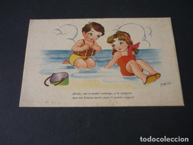 Postais: POSTAL NI&Ntilde;OS EN LA PLAYA ILUSTRADOR