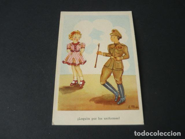 Cartoline: POSTAL CHICA Y SOLDADO ILUSTRADOR