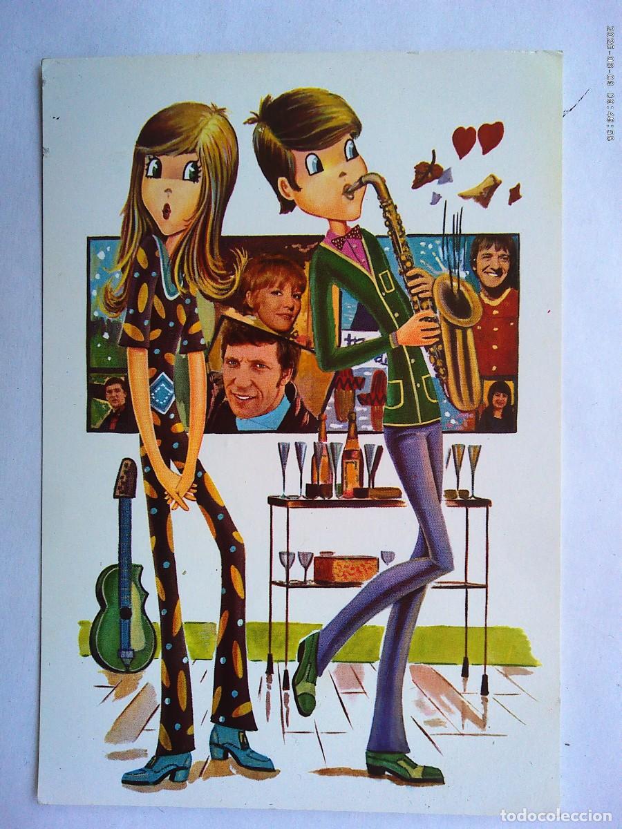 Postales: BONITA POSTAL CON DIBUJO DE PAREJA . A&Ntilde;OS 70