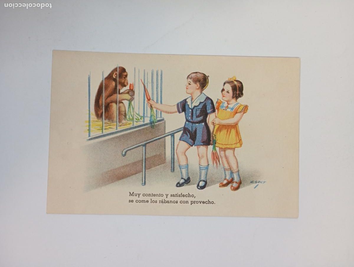 Postales: POSTAL CARICATURA NI&Ntilde;OS MONO. TDKP29B