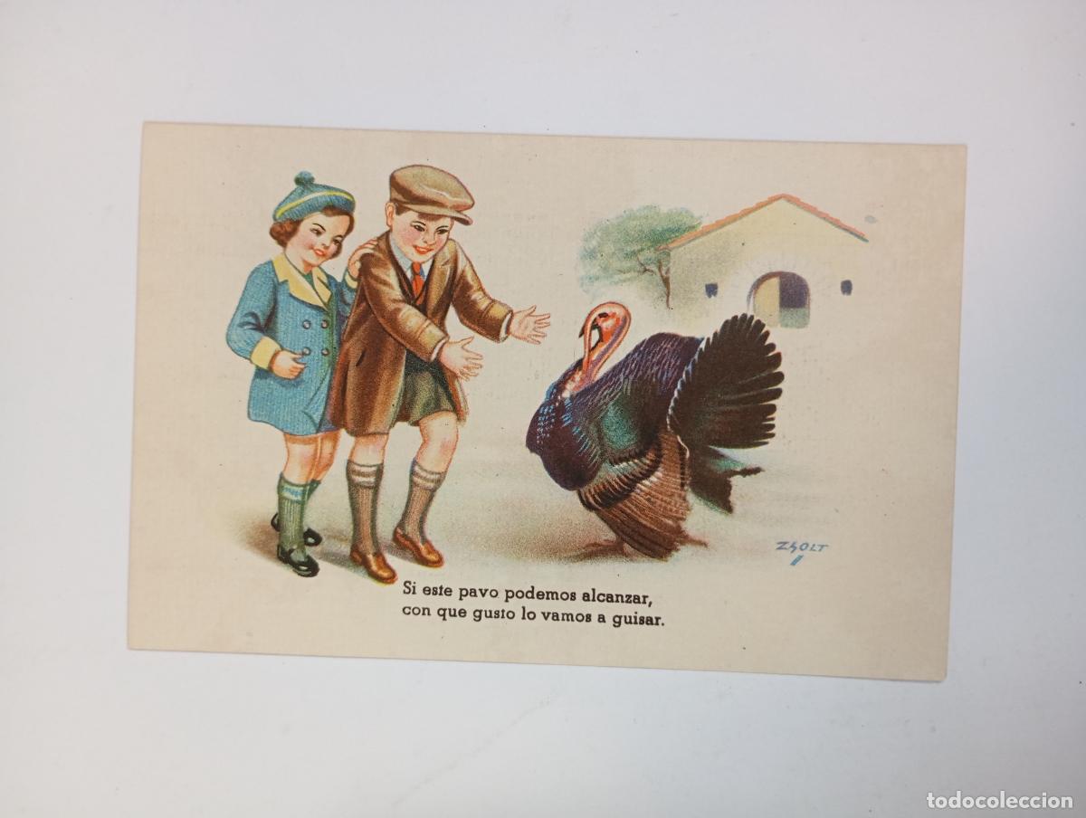 Postales: POSTAL CARICATURA NI&Ntilde;OS PAVO. TDKP29B