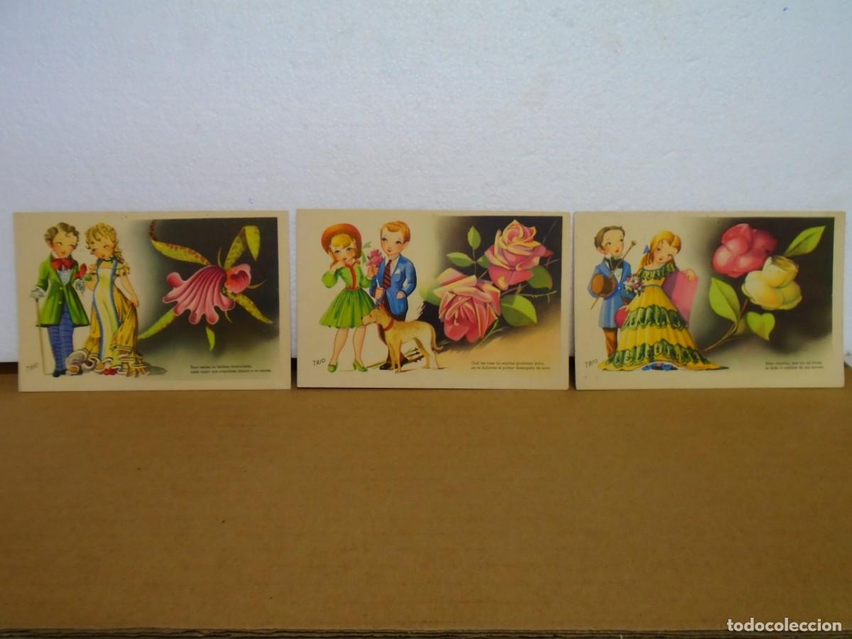 Postales: LOTE DE 3 POSTALES ILUSTRADAS,EDICIONES TRIO,SERIE 33, MEDIADOS DEL XX.